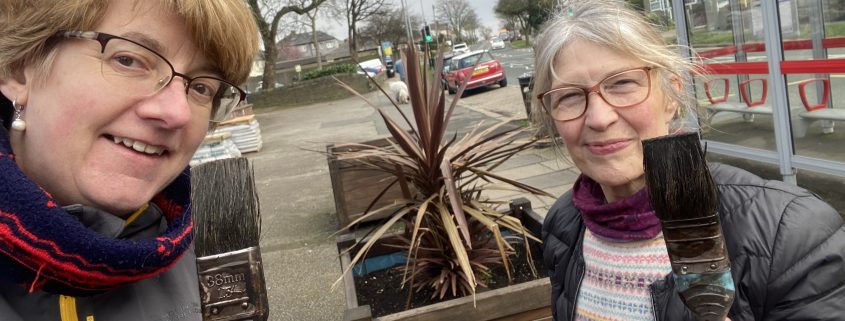 Old Library planter maintenance 082025