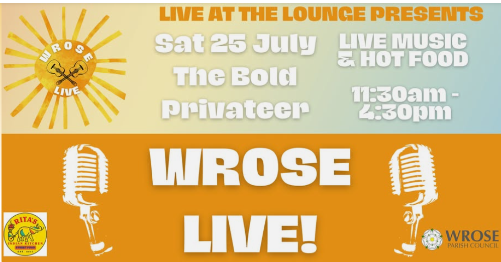 Test: Wrose Live Sat 25 July at the Bold Privateer from 11.30am