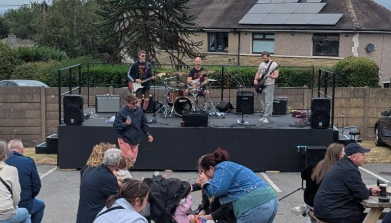 Picture of band on stage at Wrose Live